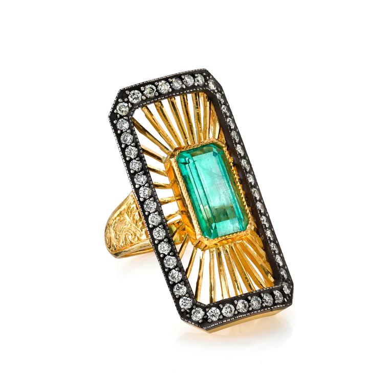 Arman Sarkisyan emerald and diamond ring
