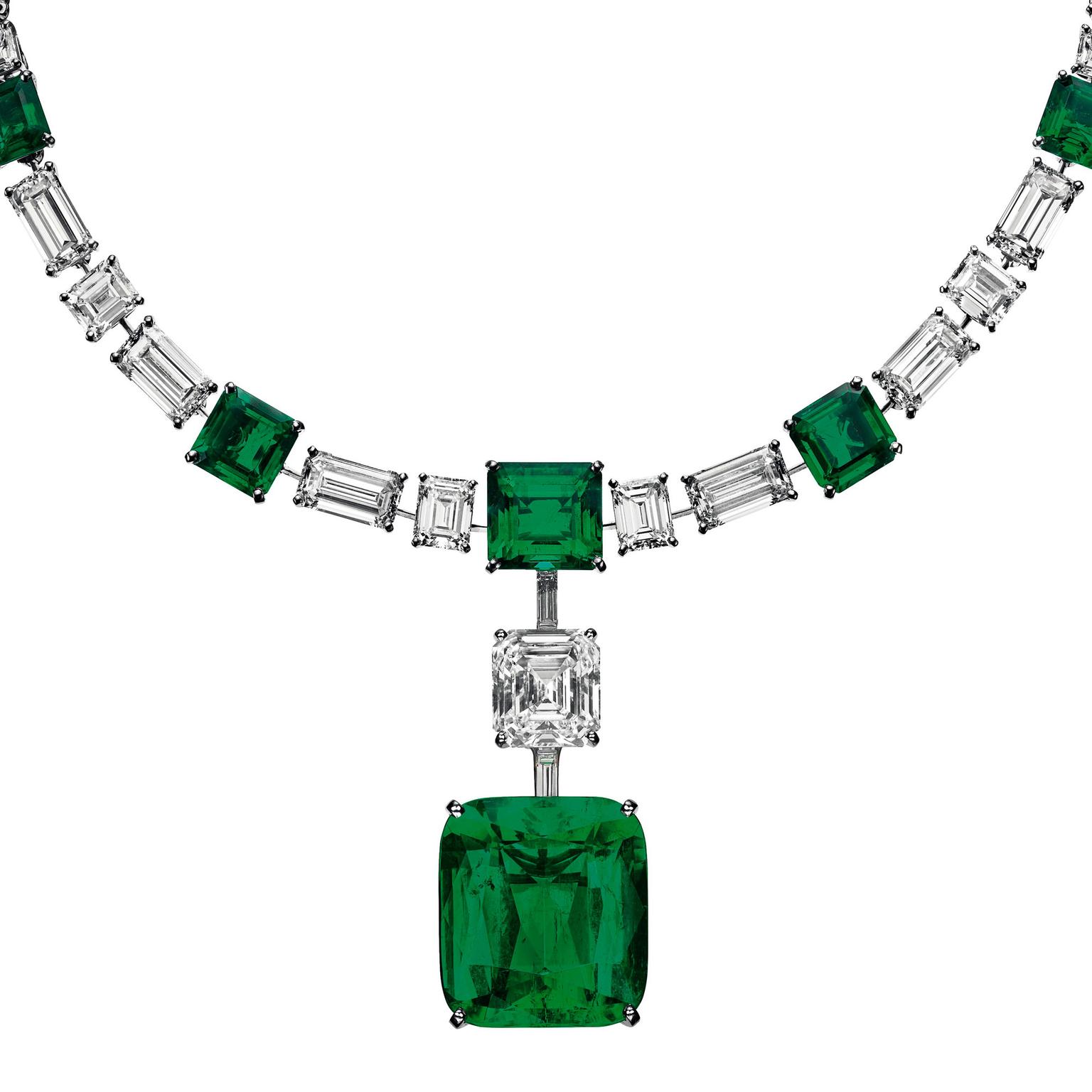 Cartier emerald and diamond necklace