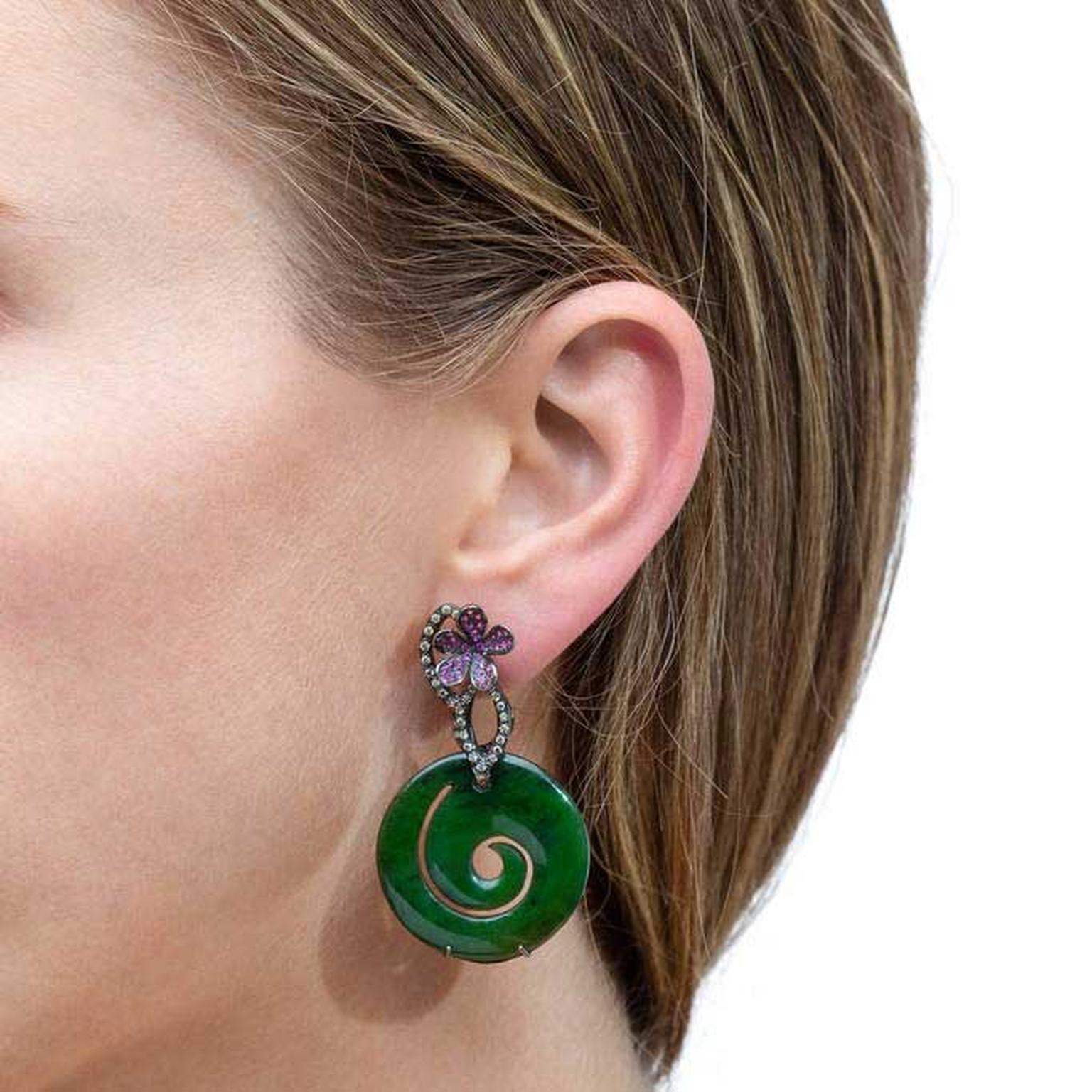 Lydia-Courteille jade earrings