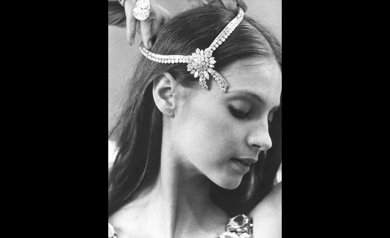 Suzanna Farrell wearing real Van Cleef & Arpels diamond necklace. She danced the lead role in 'Diamonds' from Balanchine's "Jewels' ballet.