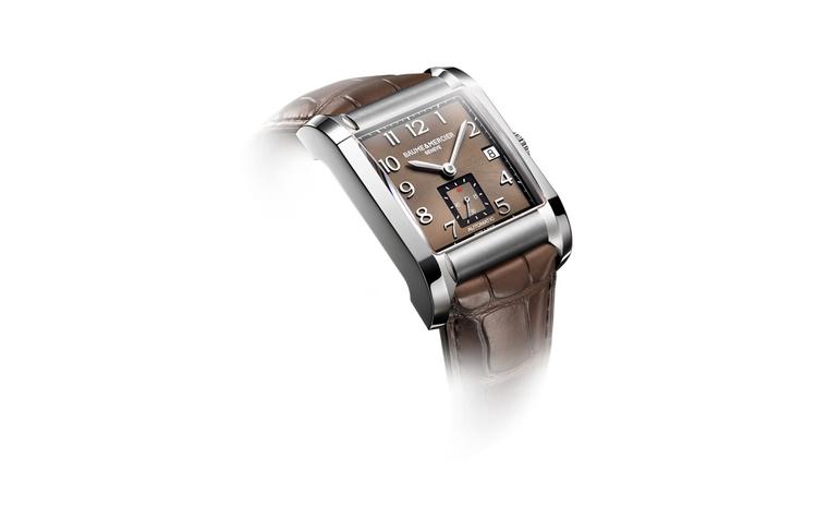 Baume et Mercier Hampton for men: stainless steel case with automatic movement and diamond-set case on strap. £2,320