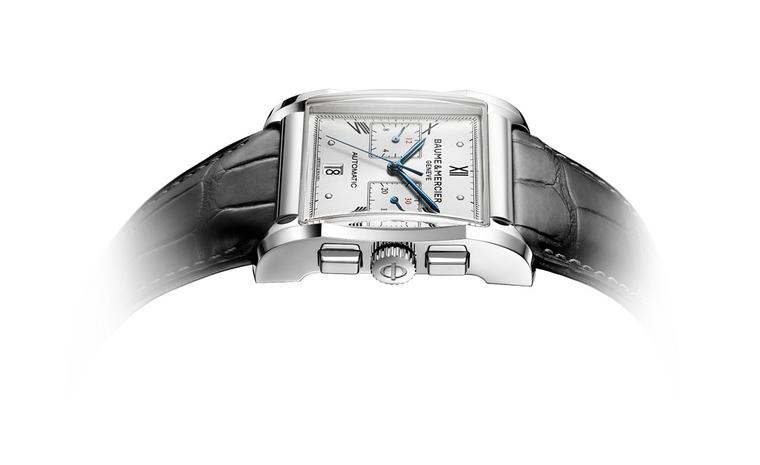 Baume et Mercier Hampton chronograph for men: stainless steel case with automatic movement on leather strap. £5,960.