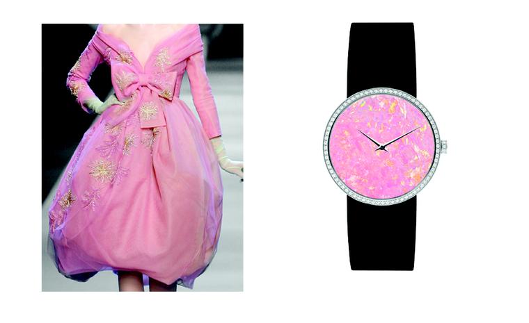 La D de Dior Opal with a glittering pink opal dial. POA.