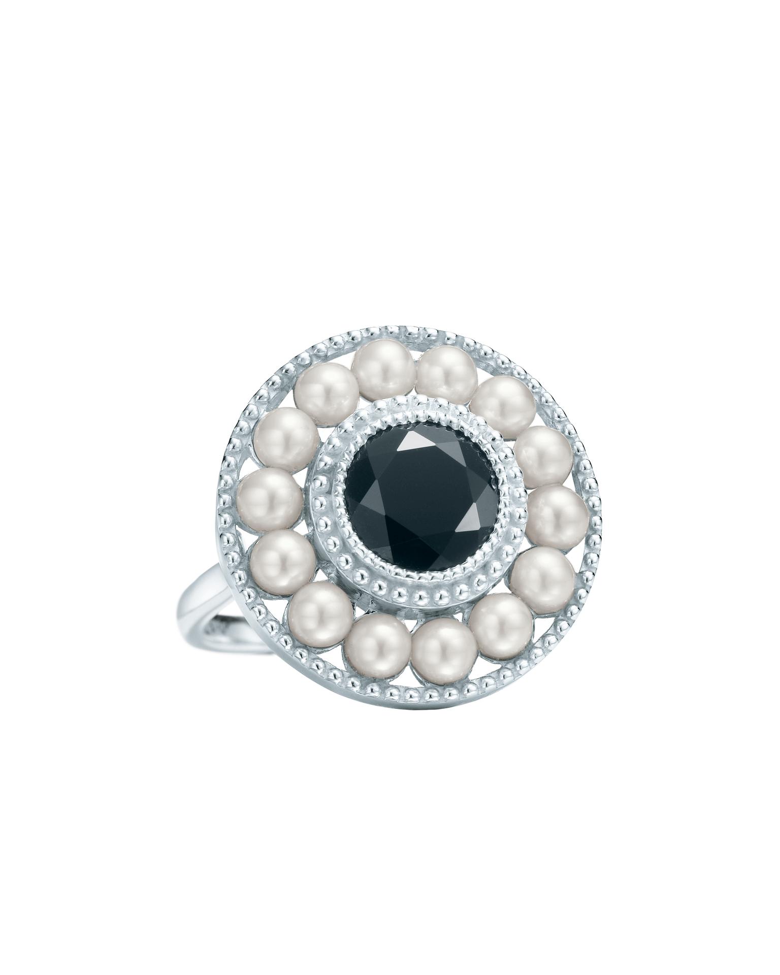Tiffany Ziegfeld Pearl Onyx Ring