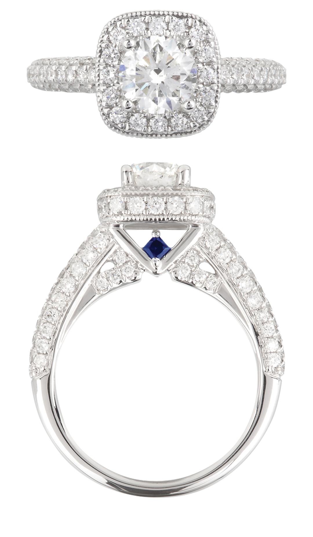 LOVE diamond and sapphire engagement ring Vera Wang