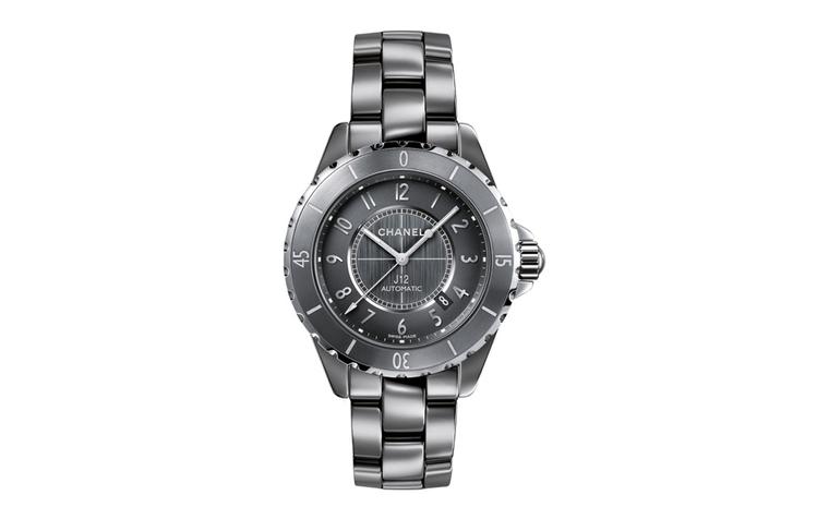CHANEL,  J12 Chromatic 41mm watch in titanium ceramic, Self winding movement. Water resistant 200 metres. Steel triple-folding buckle