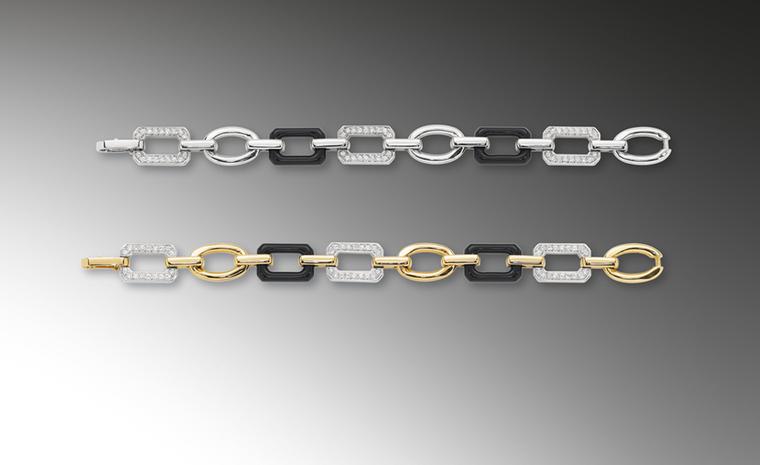 CHANEL, The Premiere bracelets in white and yellow gold with onyx £6,900 and £7,150