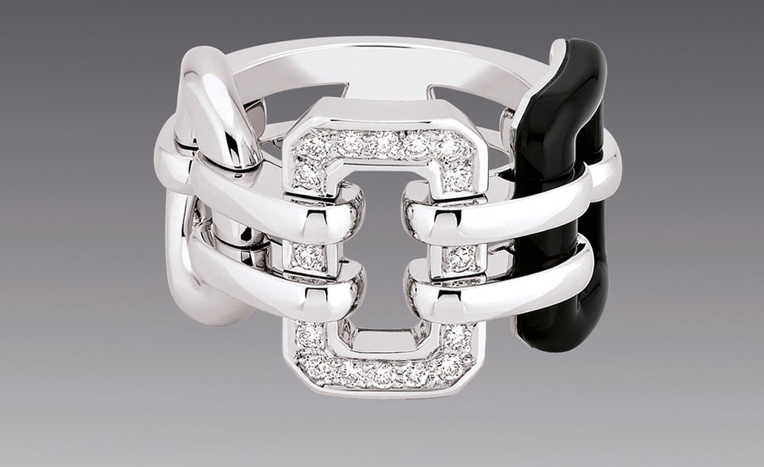 CHANEL, The Premiere in 18kt white gold and onyx premiere ring. £4,225