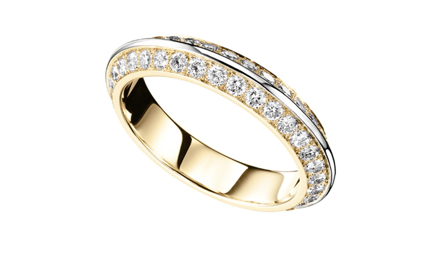 BOUCHERON, Eternal Grace wedding ring, yellow and white gold,  paved with diamonds. Price from £7,800