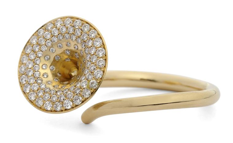 Jessica Poole diamond paved fluted Trumpet Ring £3,600