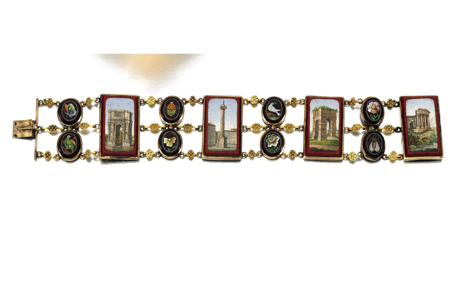 Lot 24. Microsmosaic bracelet, mid 19th Century. Estimate £3,000-£5,000