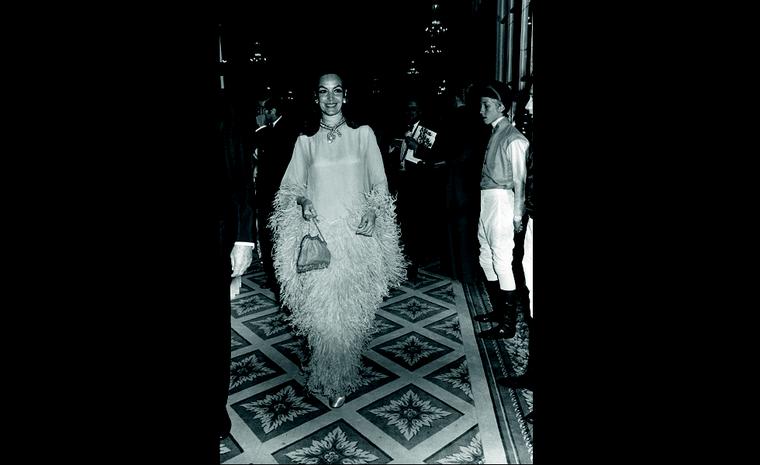 María Félix, She's wearing the Cartier snake necklace in Deauville, August 19th, 1973.  Photographer Daniel. Gamma