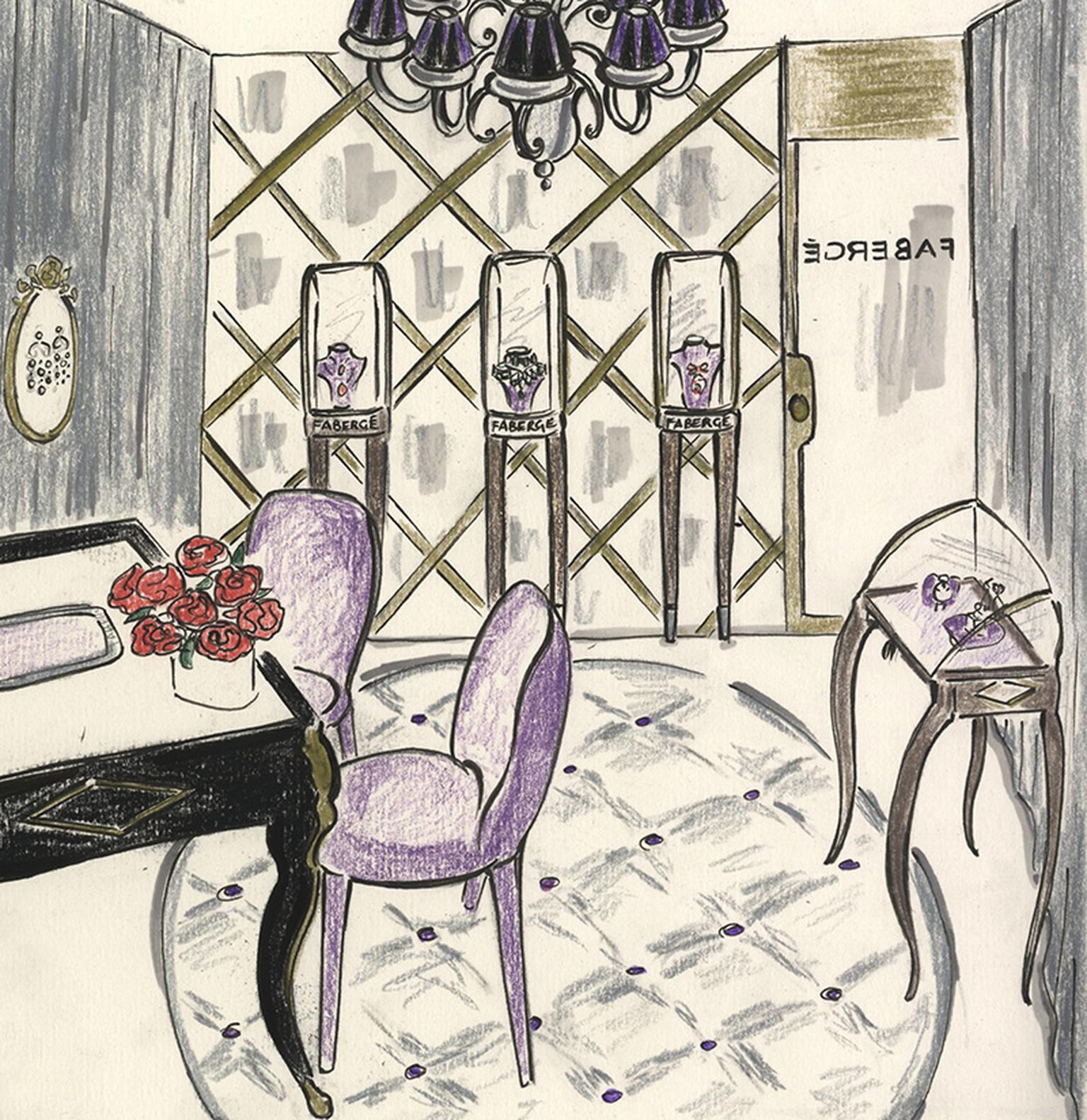Faberge-New-York-Madison-Avenue-Boutique-Sketch