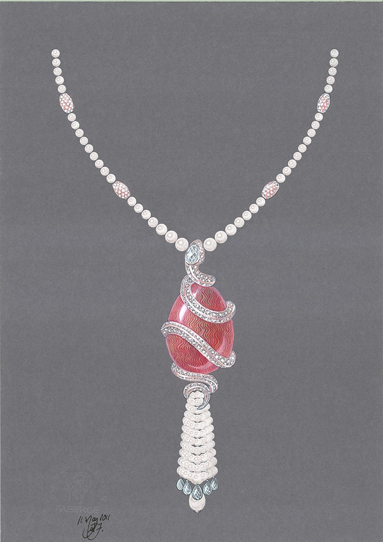 Faberge-sketch-of-Serpent-Egg-Pendant