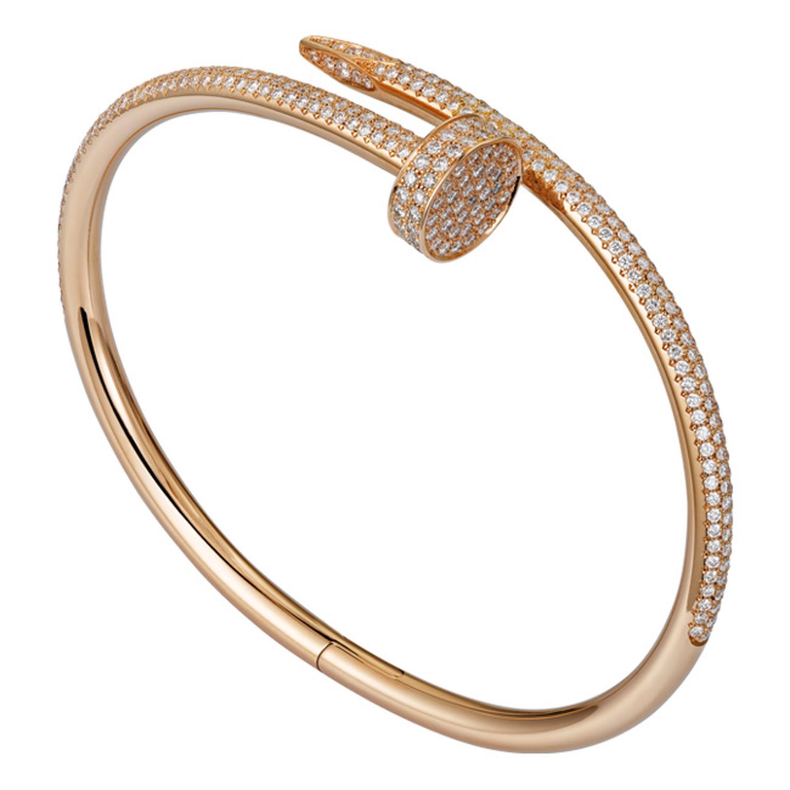 Cartier Juste un Clou pink gold and part pave diamond bracelet_20131107_Main