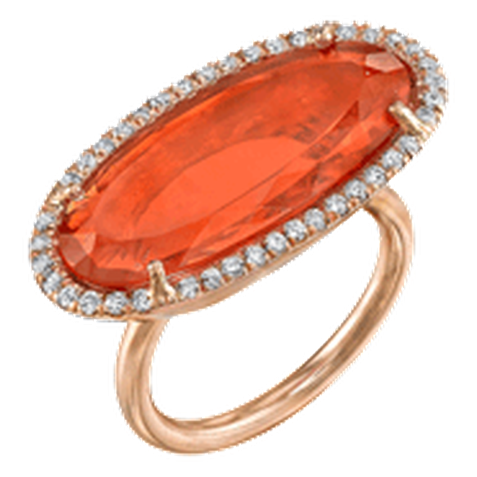 Irene Neuwirth ring in rose gold with a Mexican fire opal surrounded by diamond pave_20131227_Thumbnail