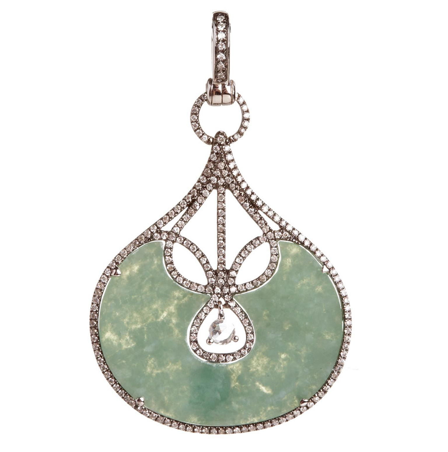 Annoushka-18ct-white-gold-diamond-and-jade-Alhambra-pendant
