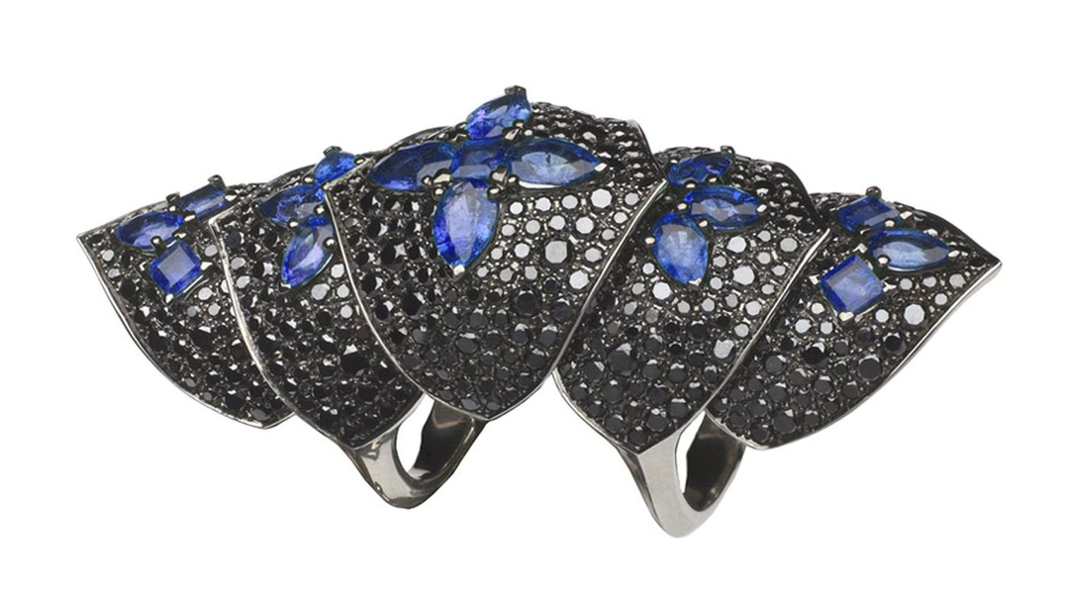 Stephen Webster. Murder She Wrote Armour-Dillo Ring with Blue Sapphires.jpeg