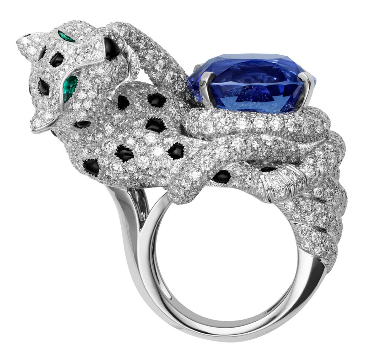 cartier sapphire panther ring