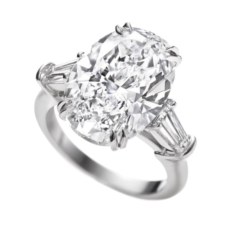 Harry Winston. Classic Winston Oval Diamond Engagement Ring