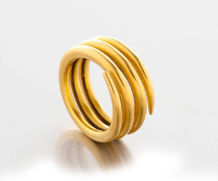 Lisa-Black-Coiled-Gold-Ring