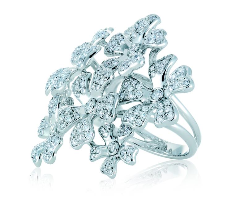 De Beers. Wildflowers Statement ring, white gold and diamonds.