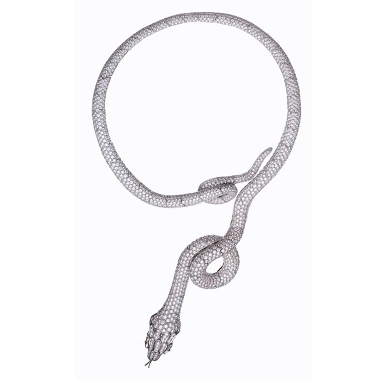 Boucheron's Adam necklace, an iconic jewel from a former collection that features two of the house motifs: the serpent and the shape of a question mark displaying the creativity on show at Biennale.