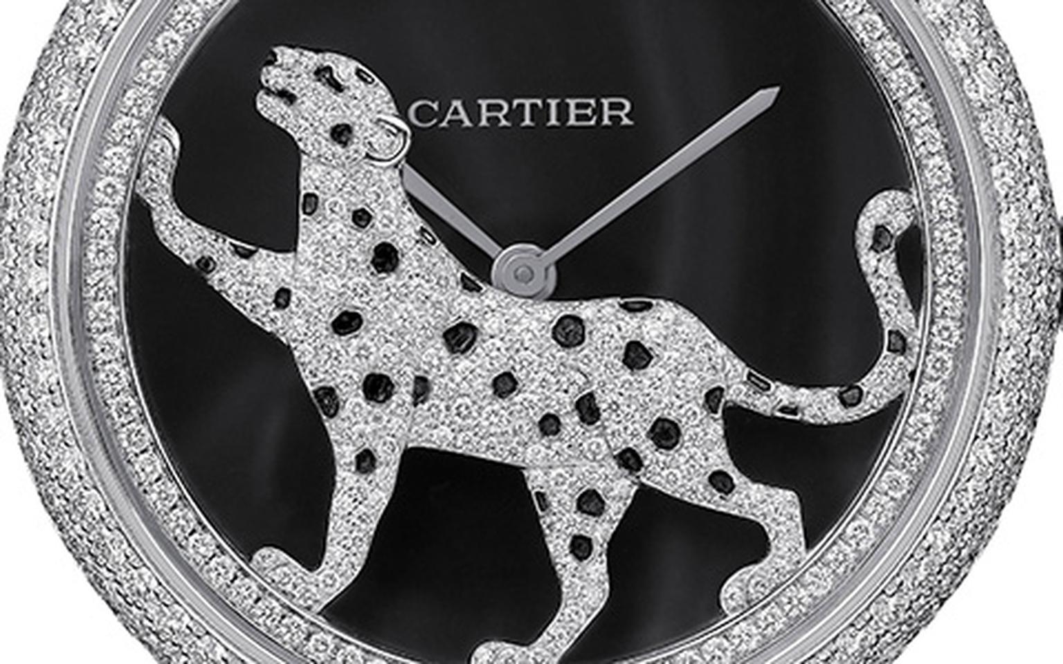 SIHH 2012 Cartier Panthere high jewellery watch Dial detail