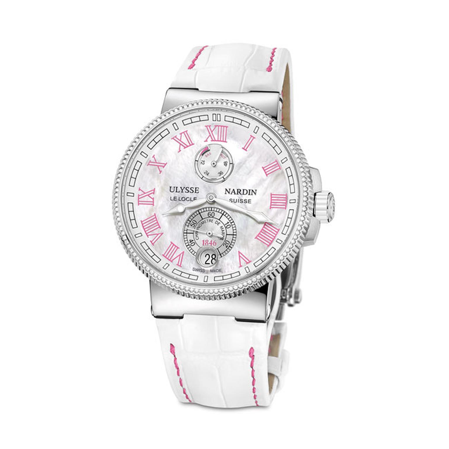 Ulysse Nardin Marine Chronometer 43mm ladies watch in pink_main