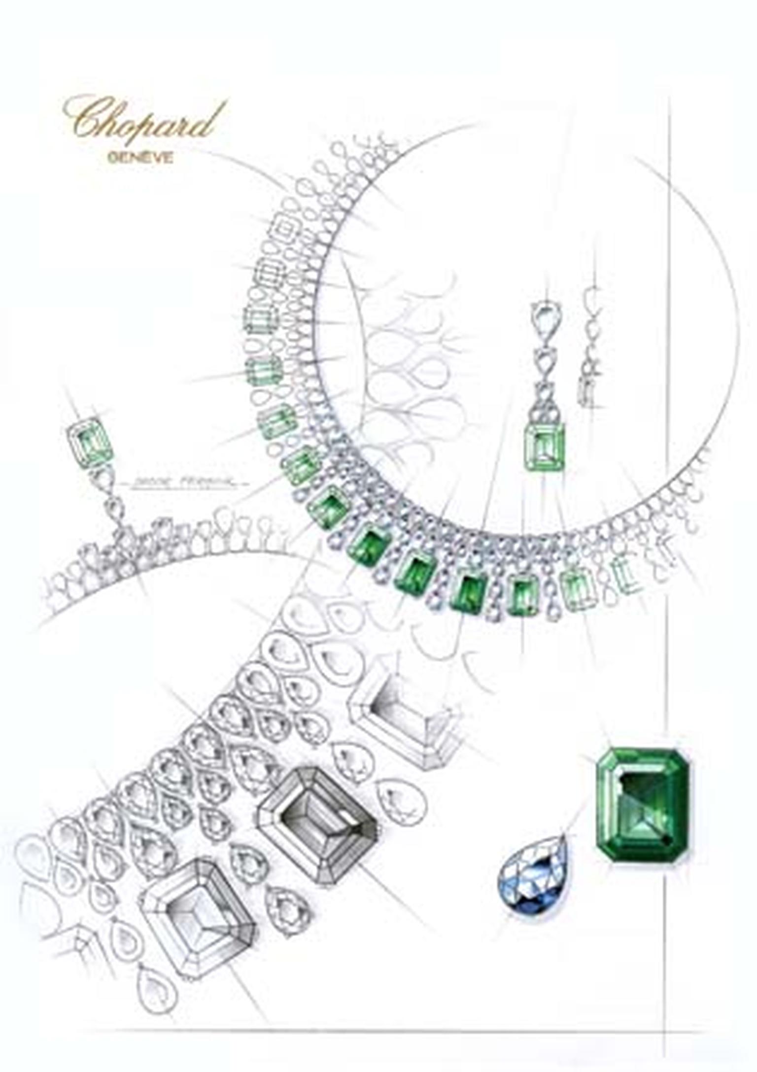 819356-1001 Sketch Emerald Necklace from the Red Carpet Collection 2013Chopard.jpg