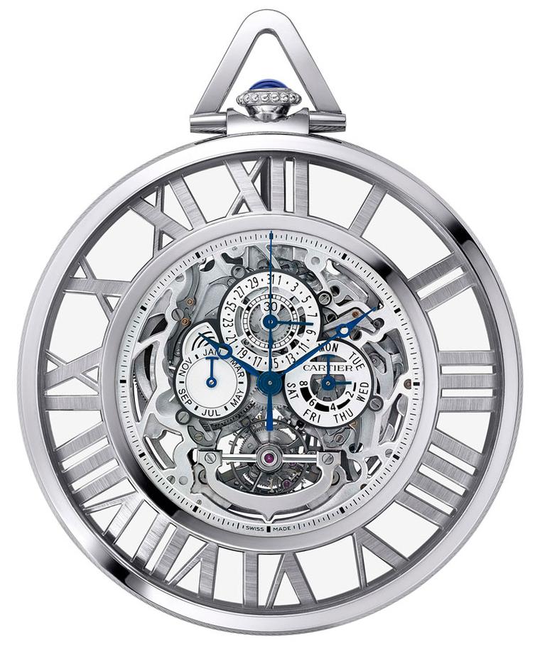 cartier. Grand Complication Skeleton pocket watch, calibre 9436 MC, 18-carat white gold. POA