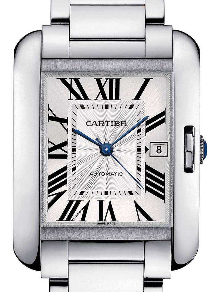 Cartier. Tank Anglaise watch, Large model, 18-carat rhodium-plated white gold. Price from £46,500