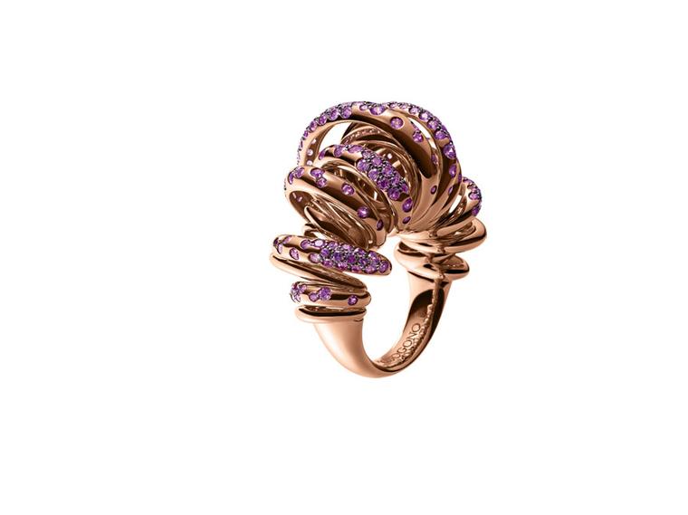 Rose gold, sun-inspired ring from de GRISOGONO's 'Sole' collection.