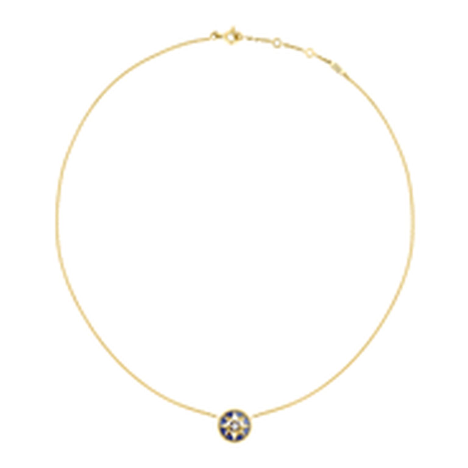 Dior Rose Des Vents yellow gold lapis lazuli and diamond necklace_thumb
