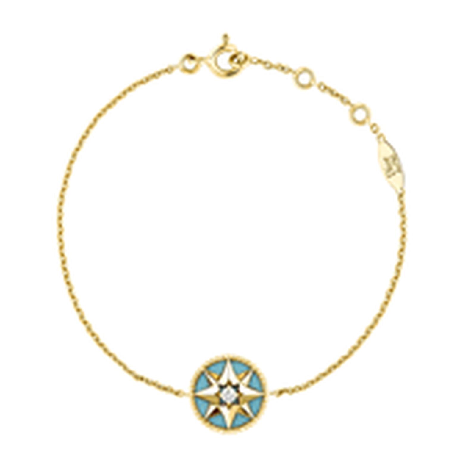 Dior Rose Des Vents yellow gold turquoise and diamond bracelet_thumb