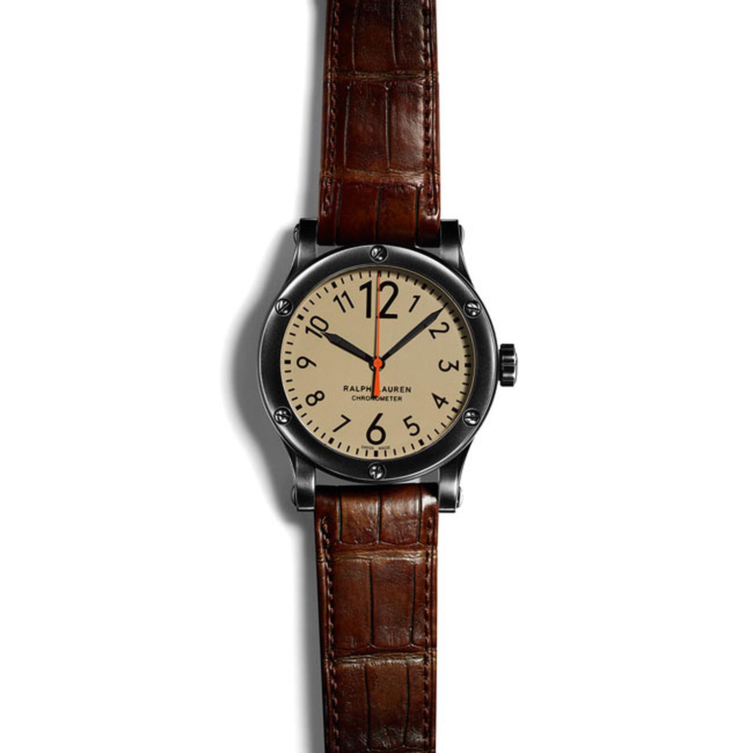 Ralph Lauren safari 45mm watch with khaki dial_zoom