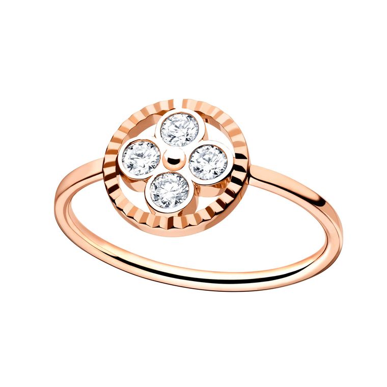 Monogram Sun diamond ring in rose gold | Louis Vuitton