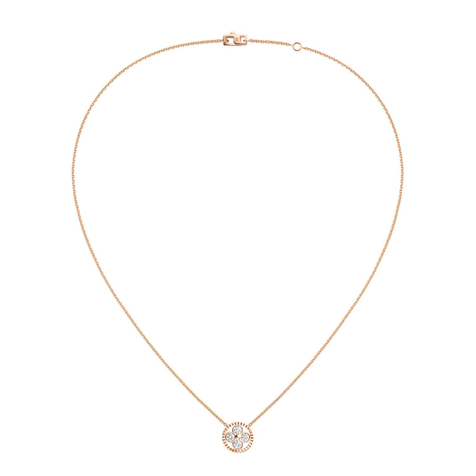 Louis Vuitton Monogram Sun and Stars collection Sun pendant necklace in rose gold_zoom