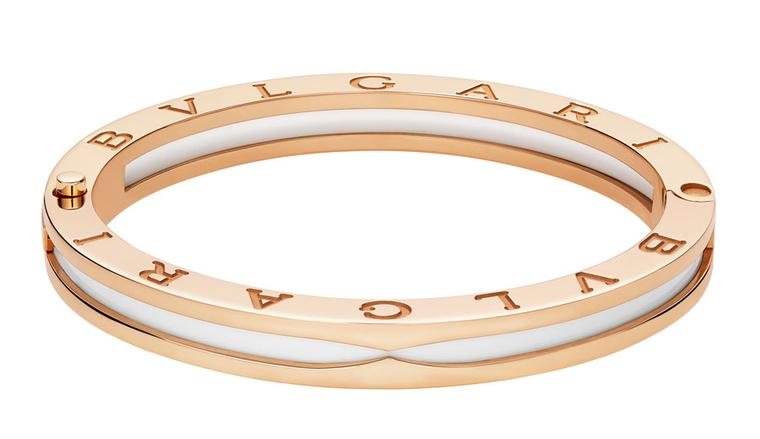 Bulgari B.zero1 pink gold and white ceramic bangle bracelet _ 4.150 GBP