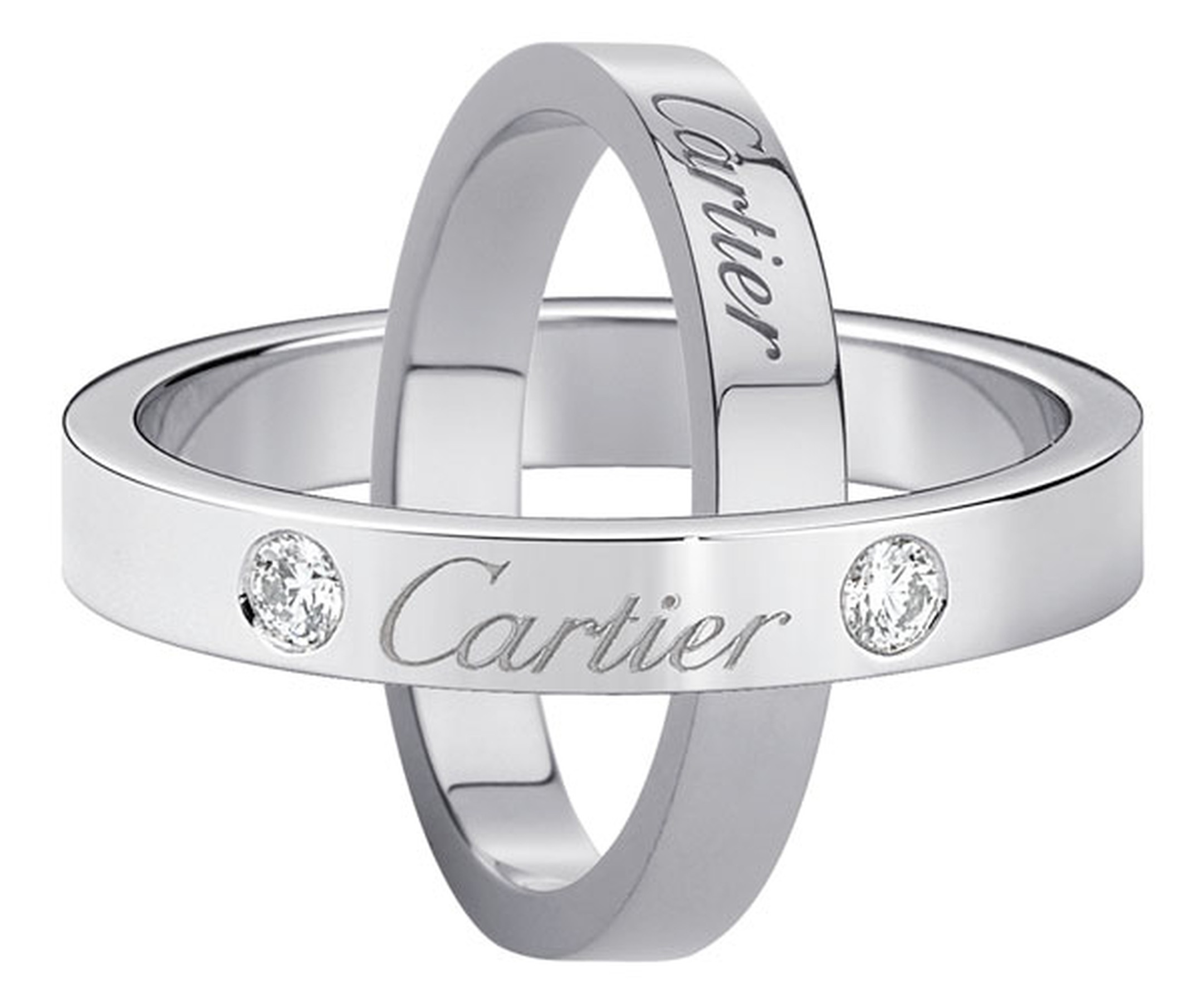 Cartier. Wedding rings engraved with Cartier - Wedding ring