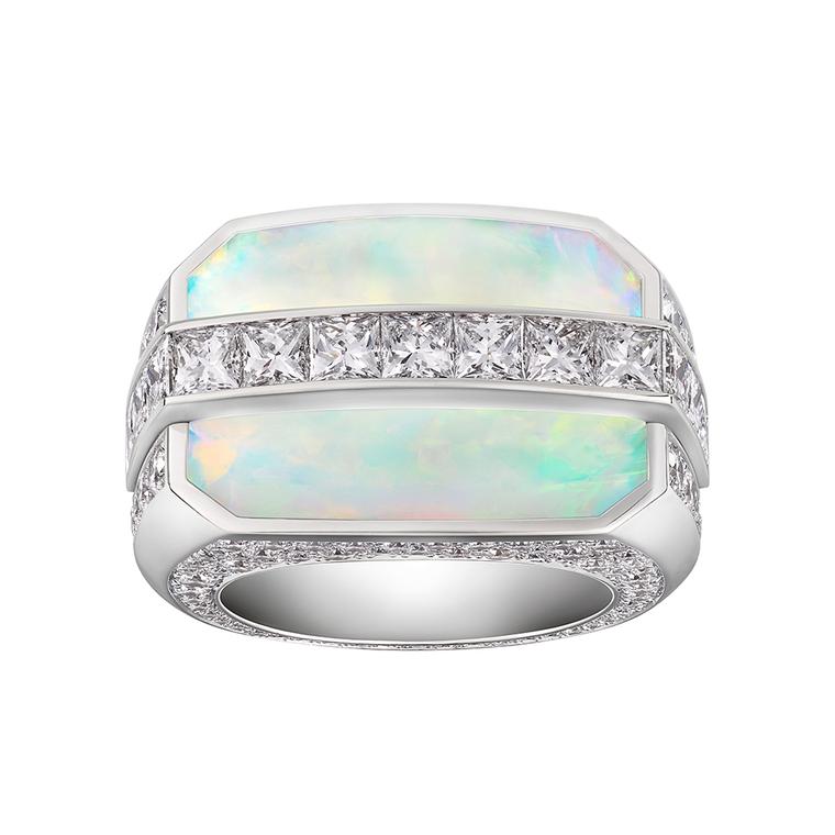An opal and diamond ring from Louis Vuitton's Chain Attraction collection