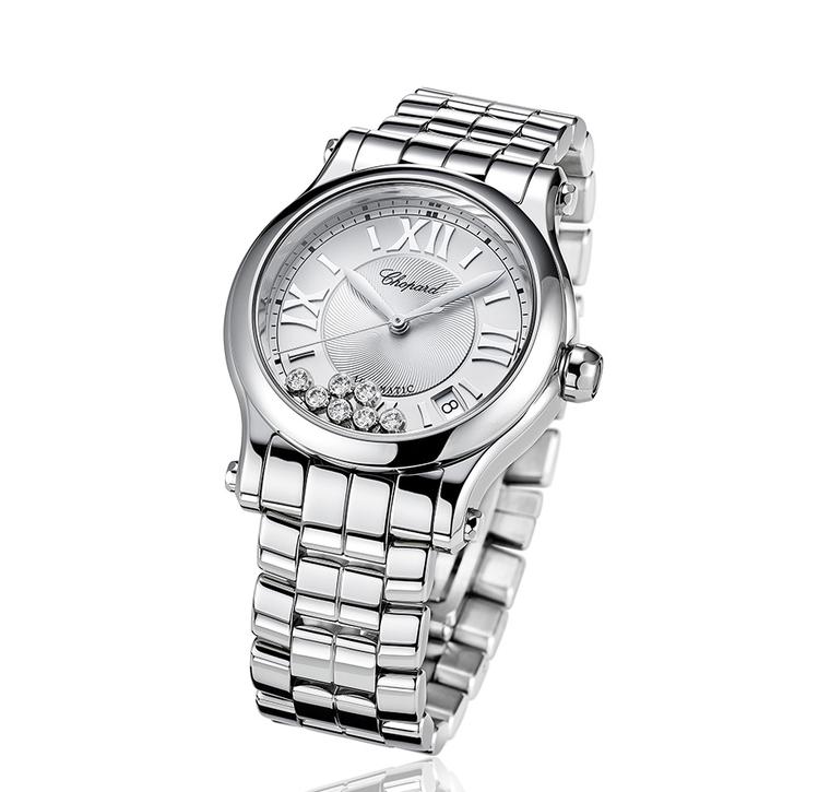 Chopard Happy Sport Medium Automatic watch in stainless steel.