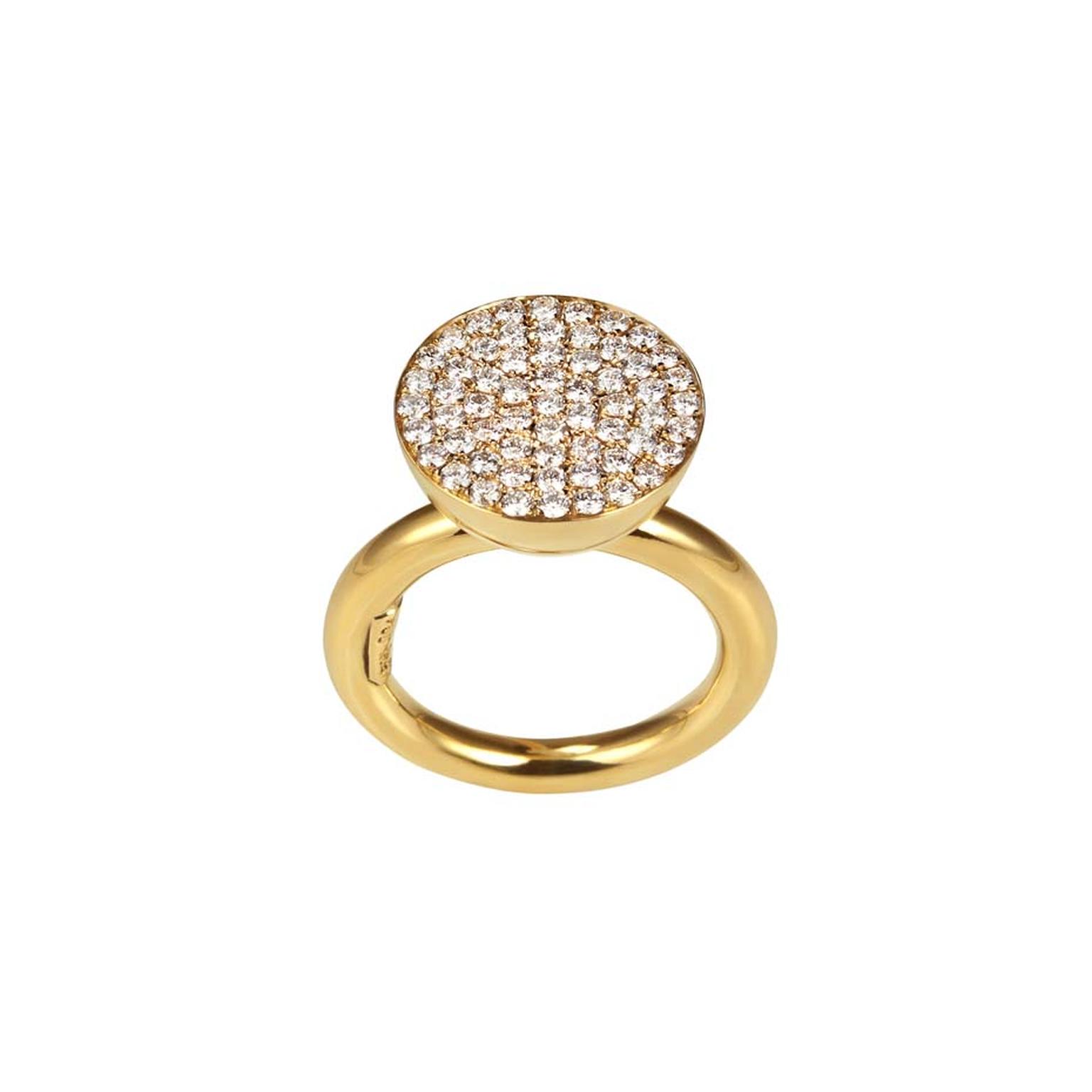 The yellow gold and diamond Elena Votsi Light and Shadow 11mm ring