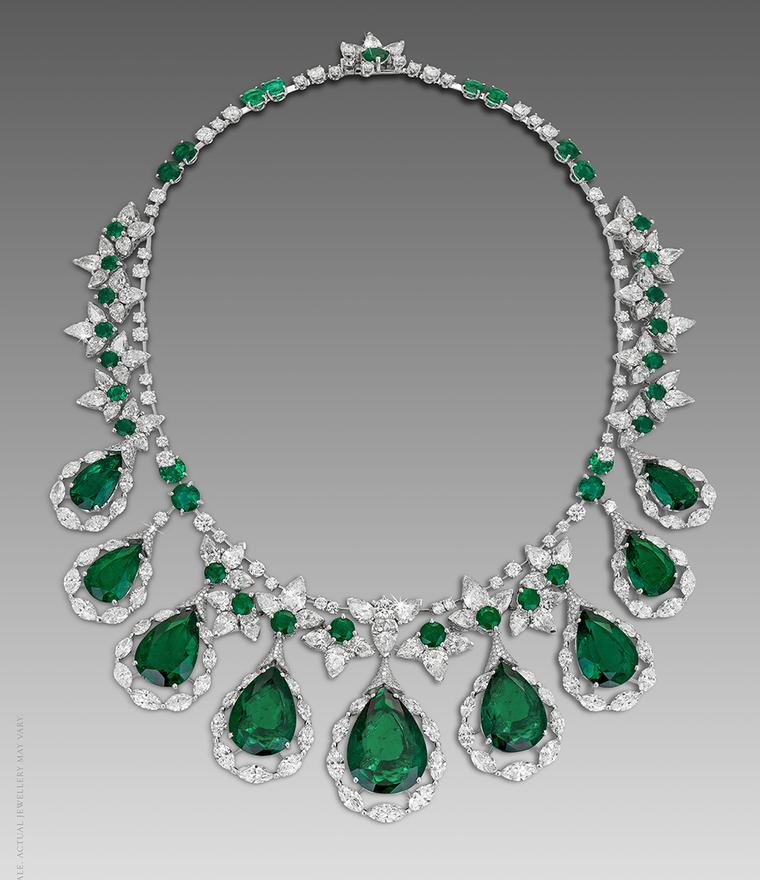 David Morris emerald and diamond necklace.
