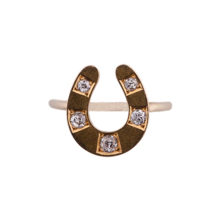 Annina Vogel's gold and rose cut diamond horseshoe ring (£650).