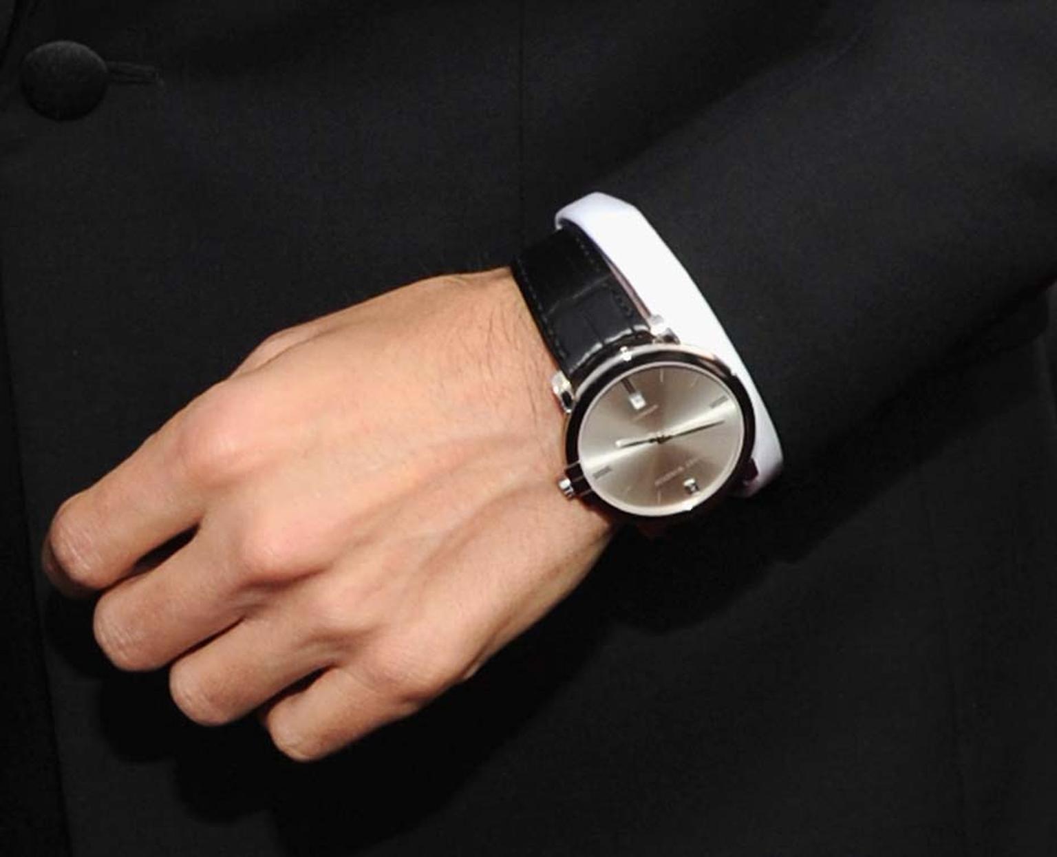 A close up of the Harry Winston Midnight watch worn by Jared Leto at the Screen Actors Guild Awards 2014
