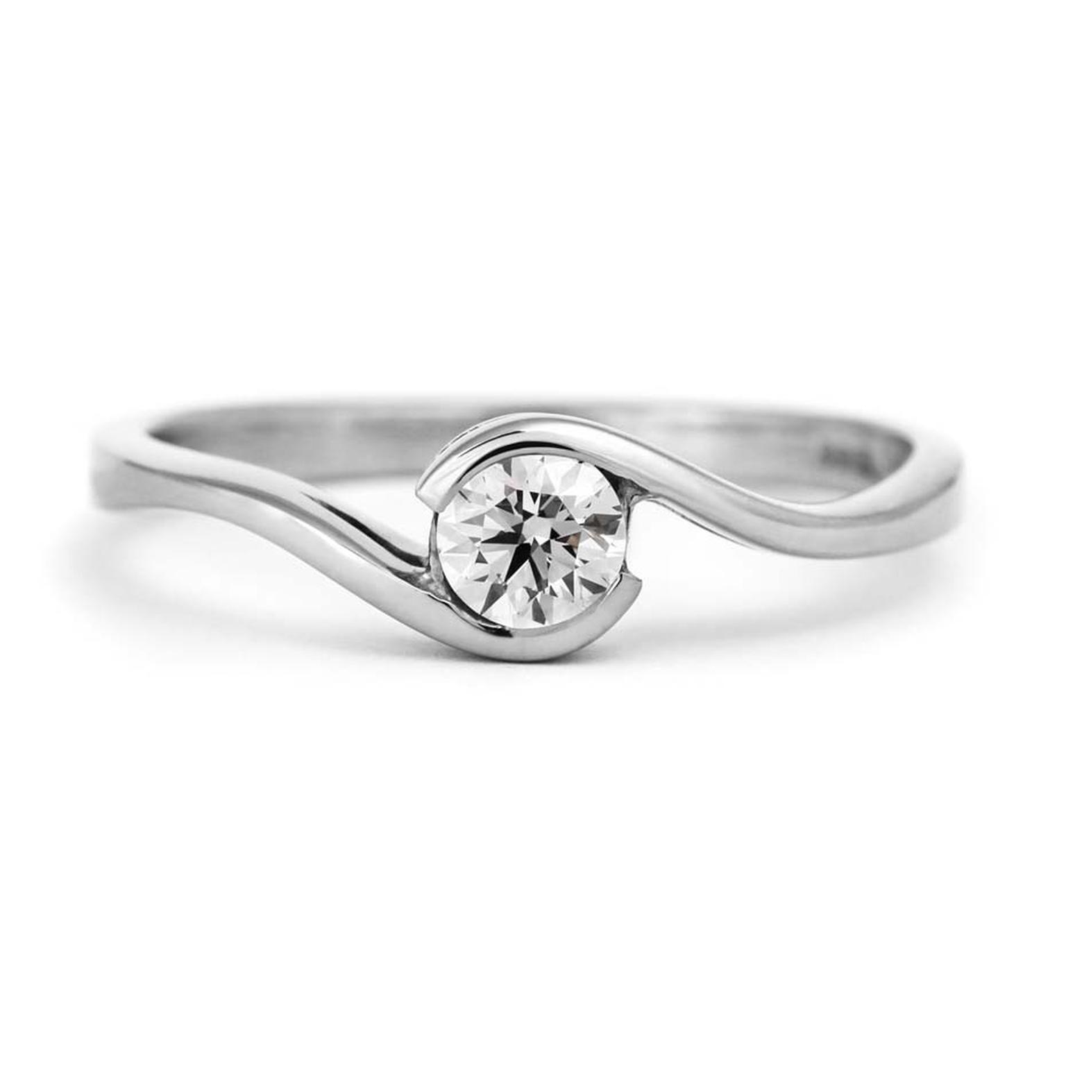 CRED brilliant wrap engagement ring in white gold, available at Olive & Reg.