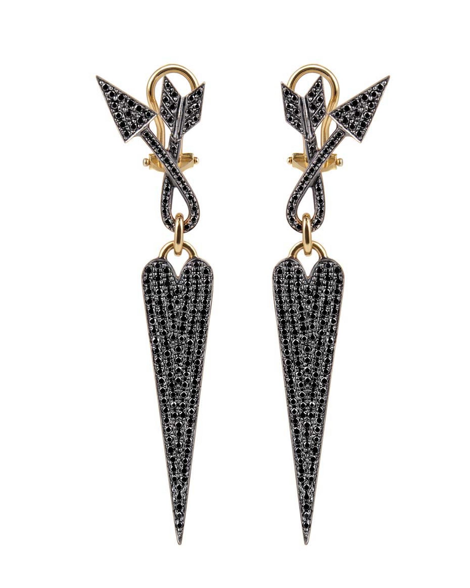 Elena Votsi Twisted Love black diamond earrings
