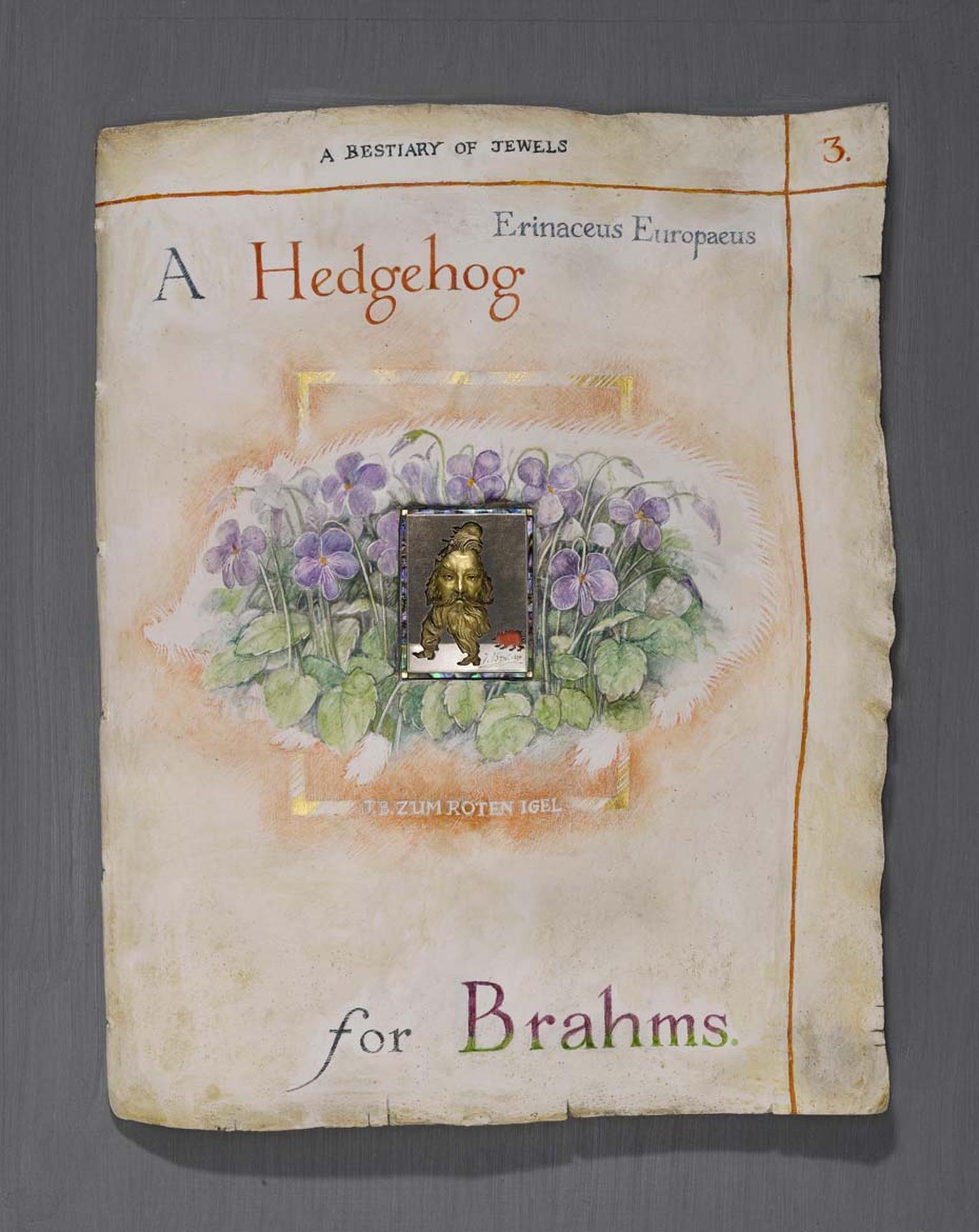 Kevin Coates 'A Hedgehog for Brahms' 2005 brooch