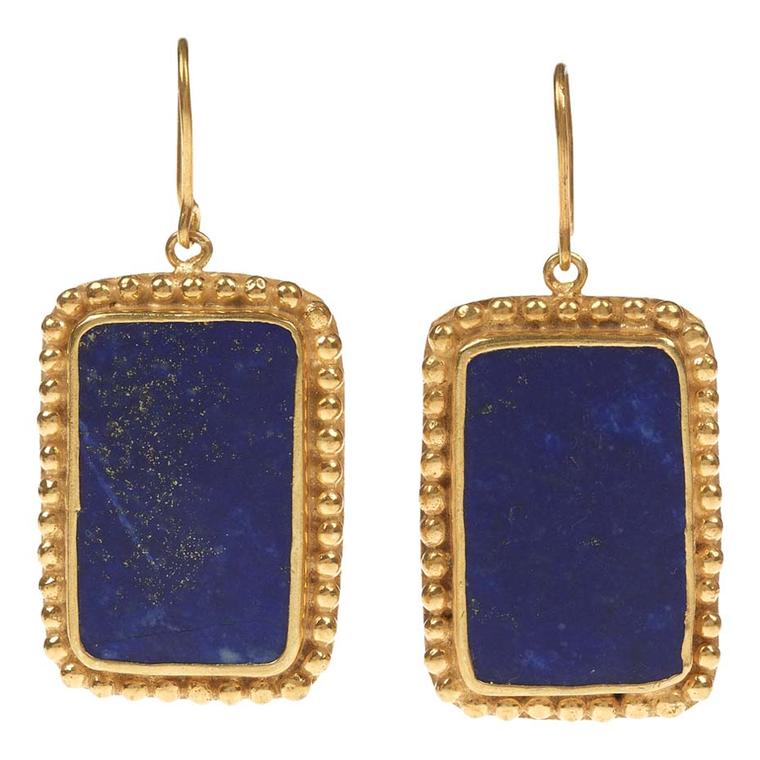 Pippa Small Turquoise Mountain earrings in lapis lazuli and gold